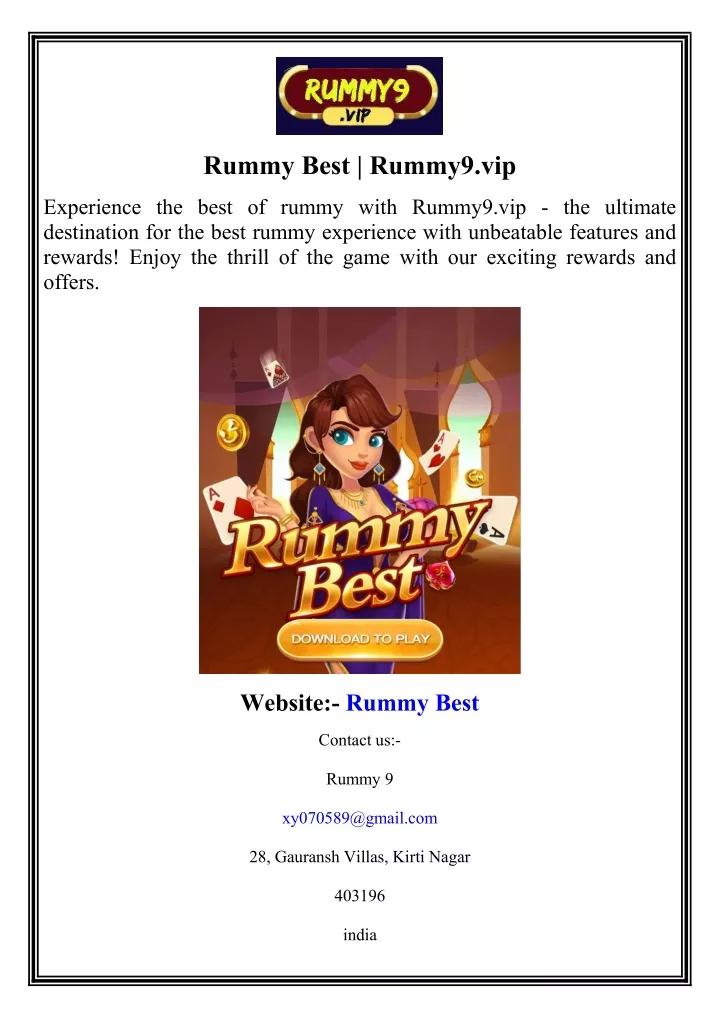 rummy best rummy9 vip