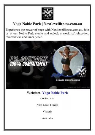 Yoga Noble Park  Nextlevelfitness.com.au