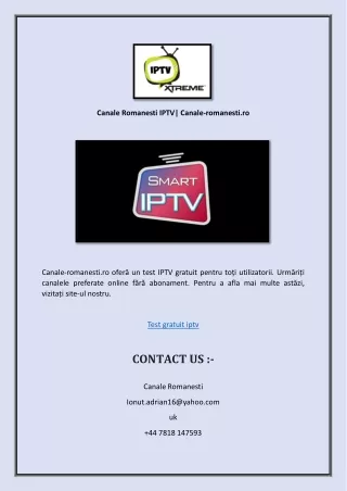 Canale Romanesti IPTV