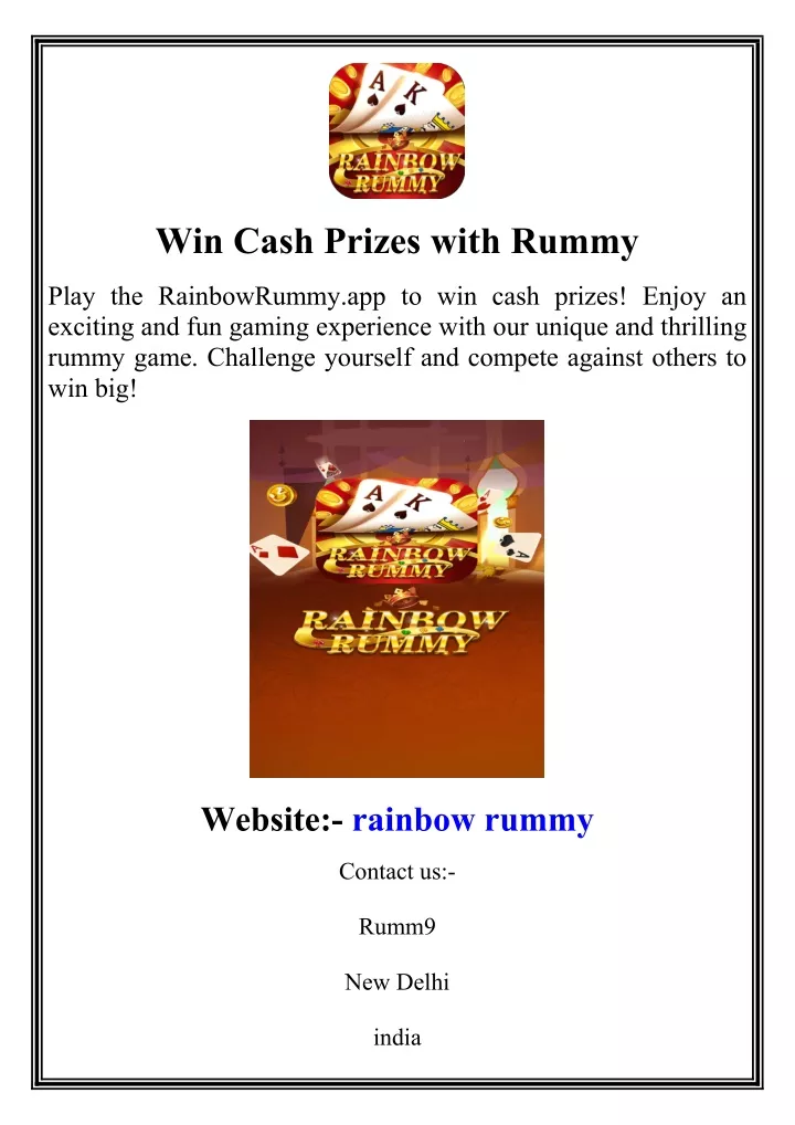 win cash prizes with rummy