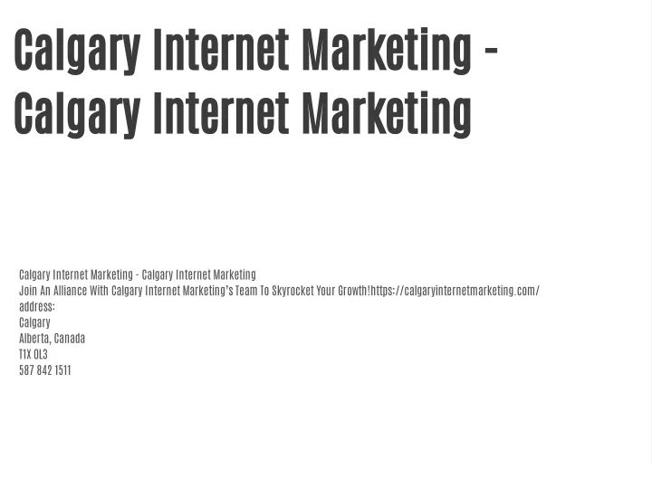 calgary internet marketing calgary internet