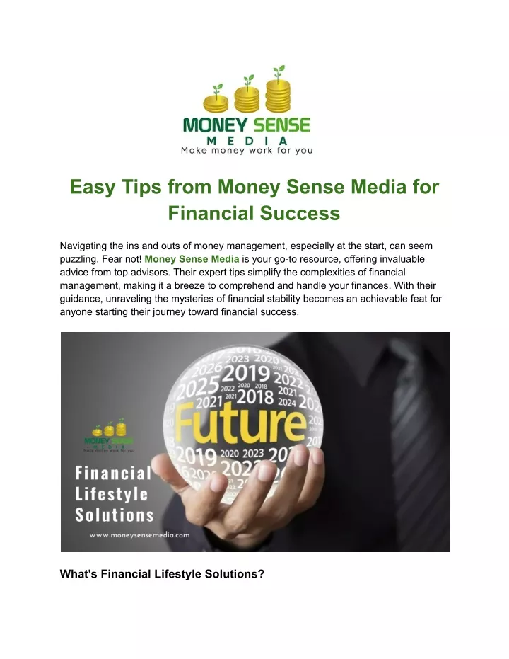 easy tips from money sense media for financial