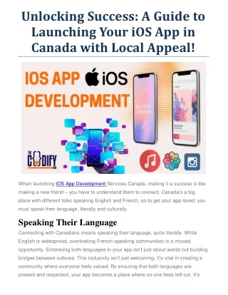 Unlocking Success A Guide to Launching Your iOS App in Canada with Local Appeal