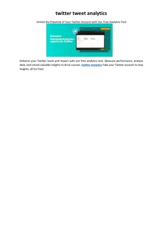 Unlock the Potential of Your Twitter Account with Our Free Analytics Tool
