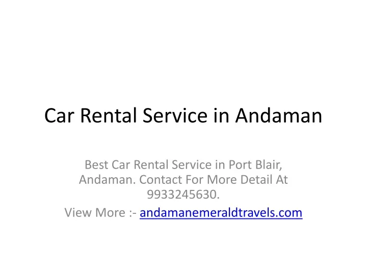 car rental service in andaman