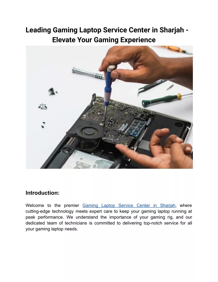 leading gaming laptop service center in sharjah