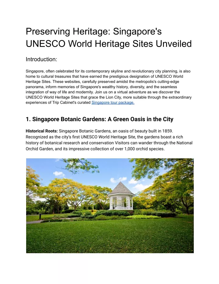 preserving heritage singapore s unesco world