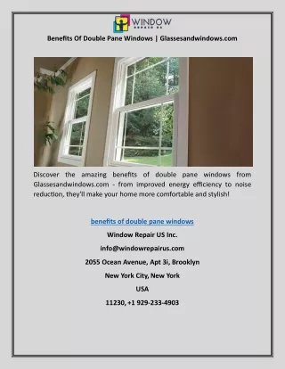 benefits of double pane windows glassesandwindows