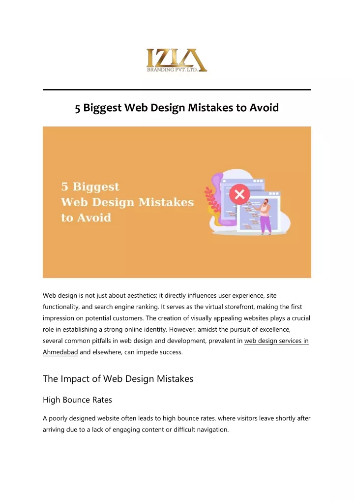 5 biggest web design mistakes to avoid