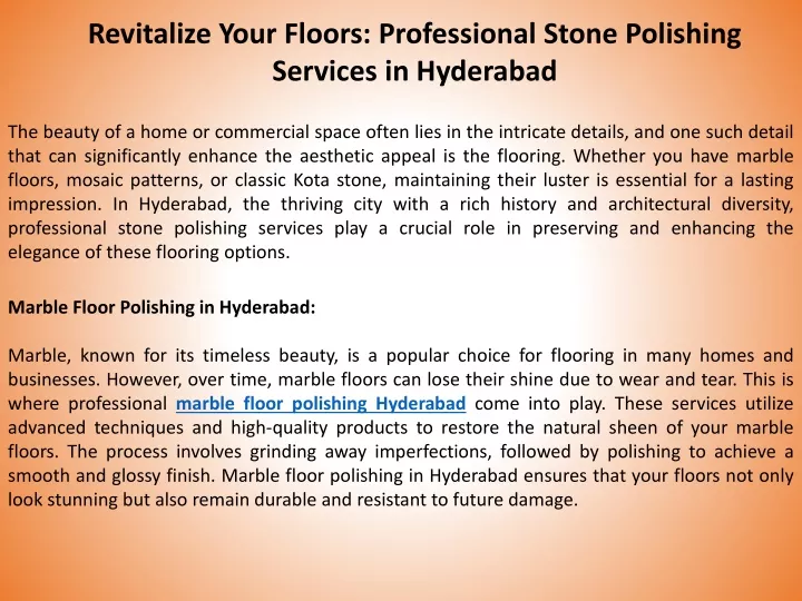 revitalize your floors professional stone
