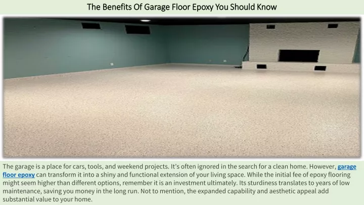 the benefits of garage floor epoxy you should know