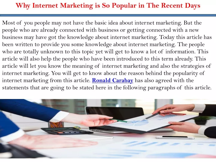 why internet marketing is so popular