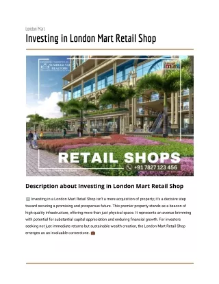 London Mart Noida - Commercial Retail space in Noida