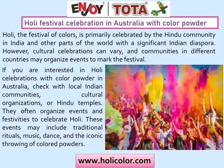 holi festival celebration in australia with color
