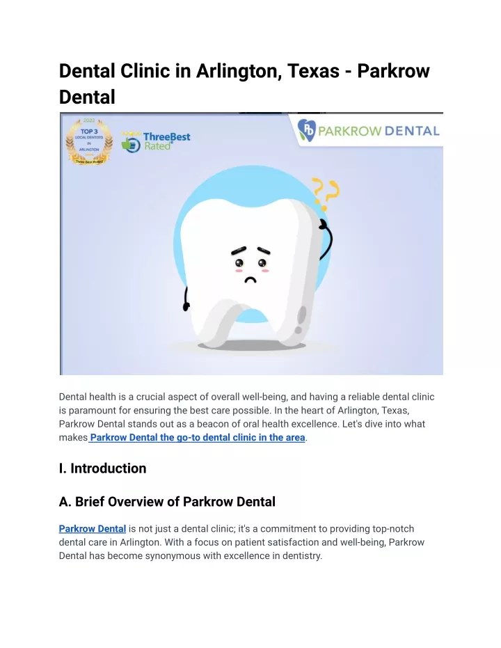 dental clinic in arlington texas parkrow dental