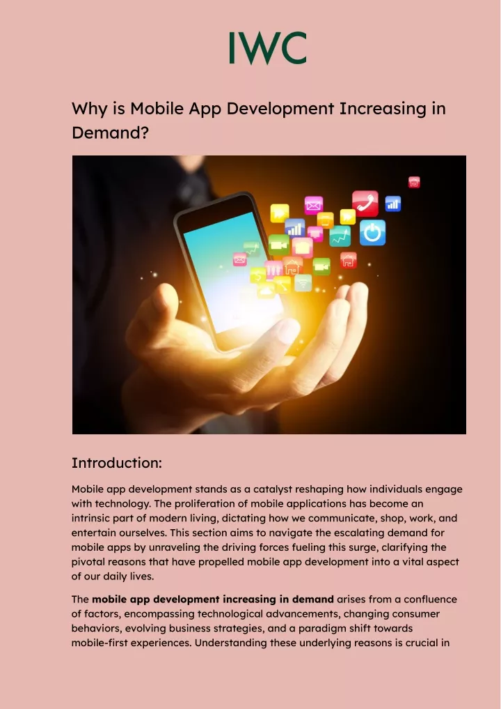 why is mobile app development increasing in demand