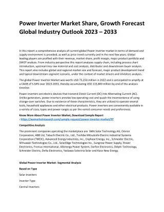 power inverter market share growth forecast