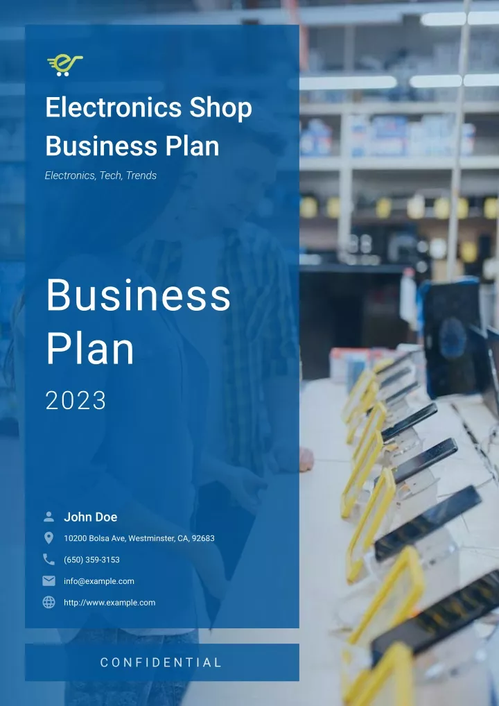 business plan for electronics shop