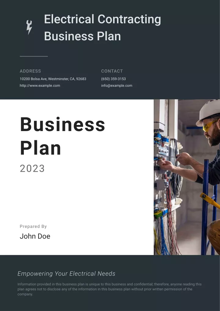electrical contracting business plan