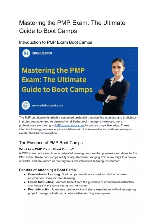 Mastering the PMP Exam_ The Ultimate Guide to Boot Camps