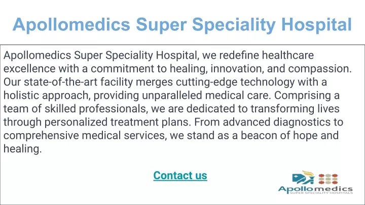 apollomedics super speciality hospital