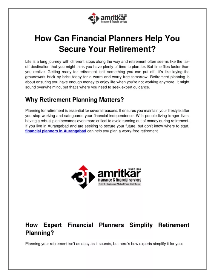 how can financial planners help you secure your