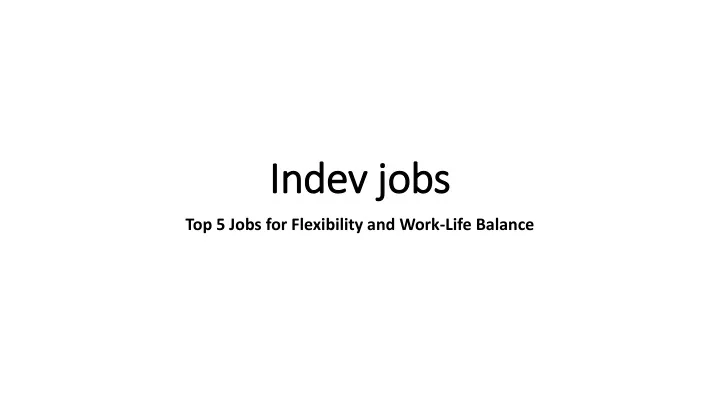 indev jobs