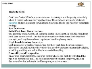 Cast Iron Wheels Manufacturers in USA