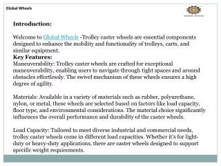 Trolley Caster Wheels Manufacturers in USA
