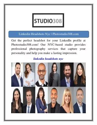 Linkedin Headshots Nyc | Photostudio308.com