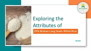 Exploring the Attributes of 25% Broken Long Grain White Rice