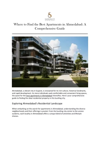 Where to Find the Best Apartments in Ahmedabad?