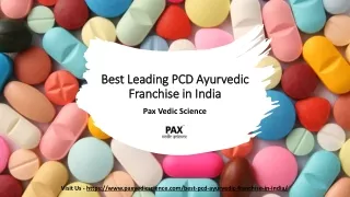 Best Leading PCD Ayurvedic Franchise in India - Pax Vedic Science