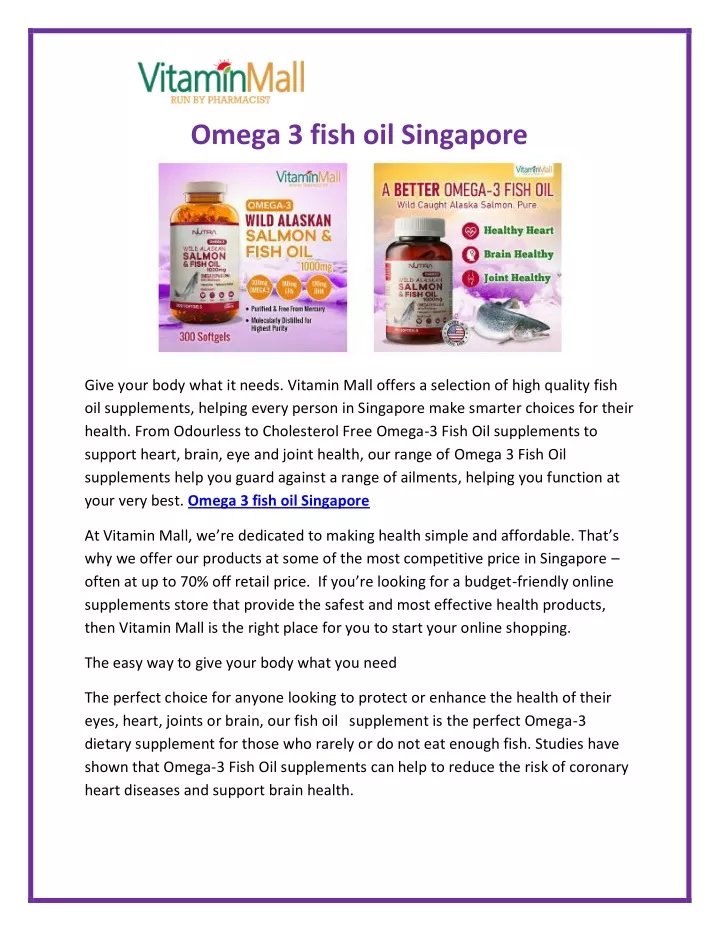 omega 3 fish oil singapore