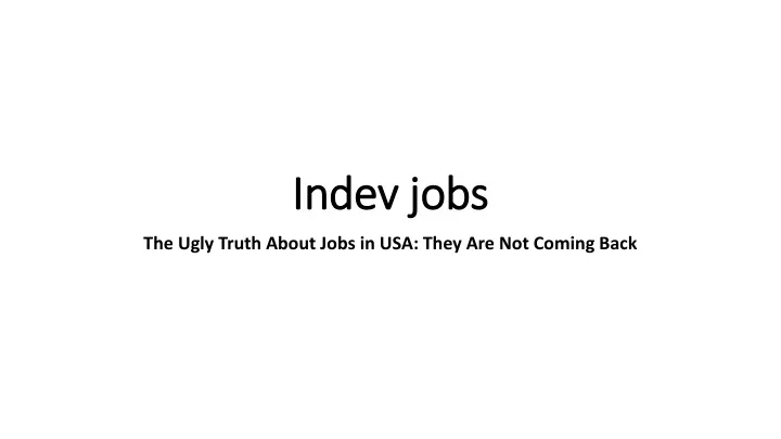 indev jobs