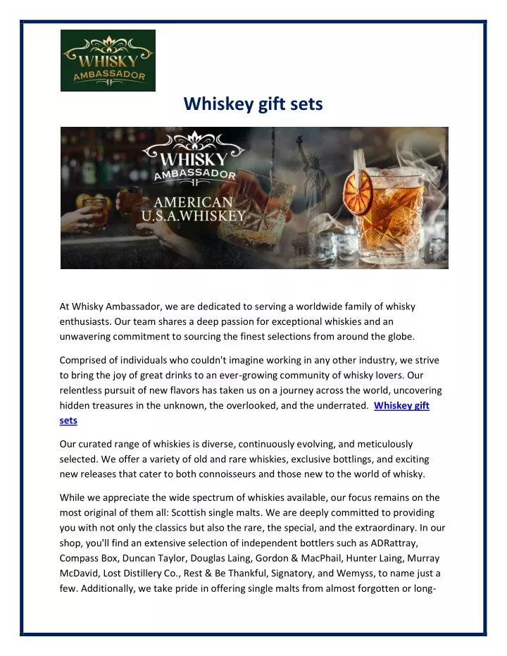 whiskey gift sets