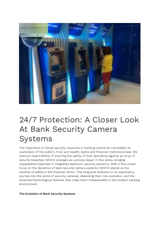 Protection A Closer Look At Bank Security Camera Systems
