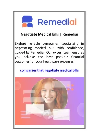 Negotiate Medical Bills | Remediai