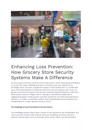 Enhancing Loss Prevention How Grocery Store Security Systems Make A Difference