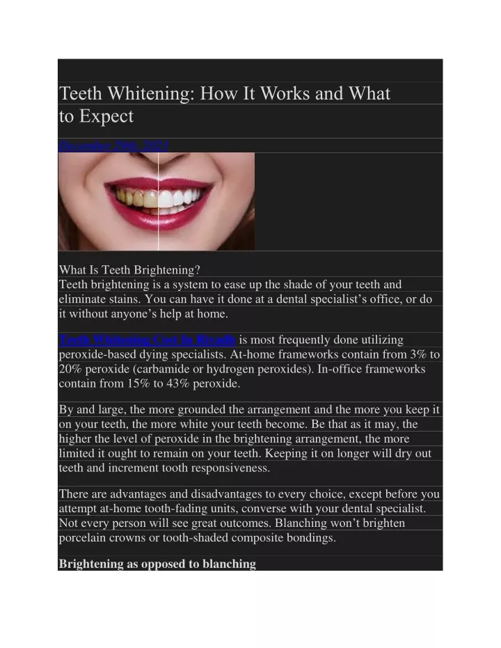 teeth whitening how it works and what to expect