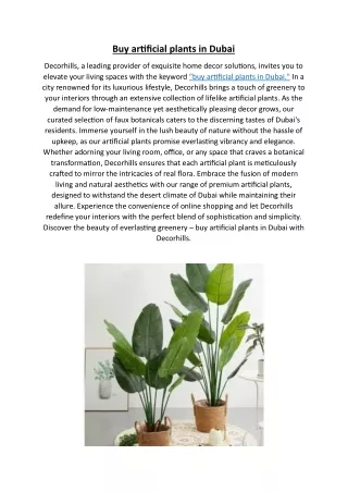 Buy artificial plants in Dubai