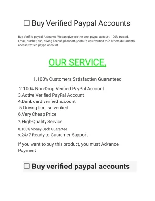 Buy Verified Paypal Accounts