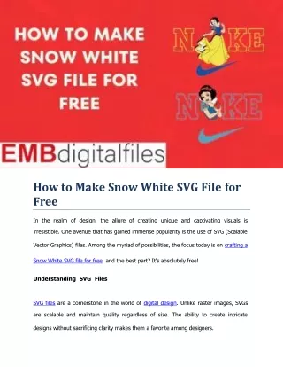 How to Make Snow White SVG File Free