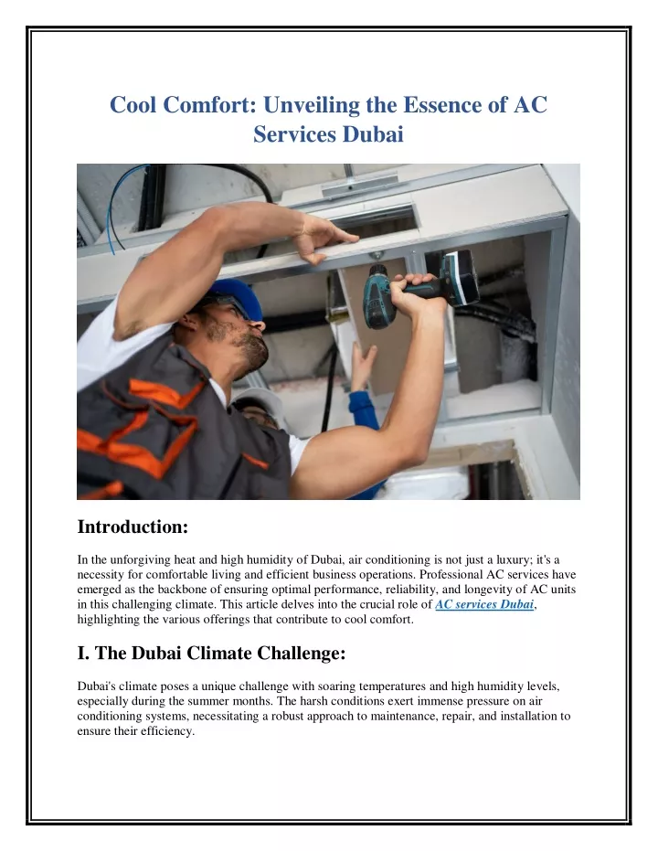 cool comfort unveiling the essence of ac services
