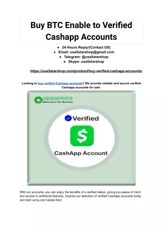 Buy  Verified Cashapp Accounts