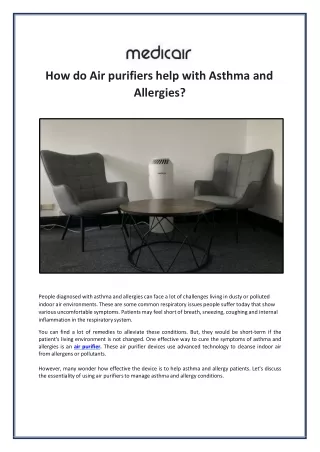 How do Air purifiers help with Asthma and Allergies