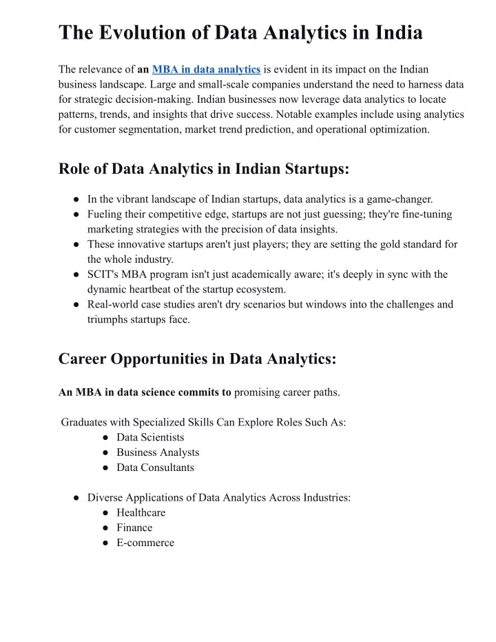 the evolution of data analytics in india