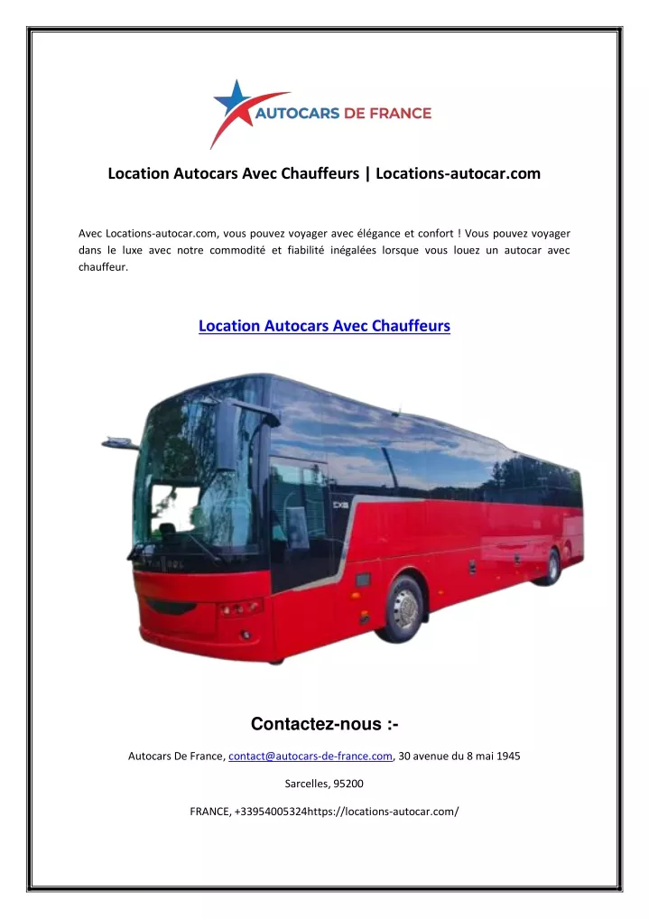 location autocars avec chauffeurs locations