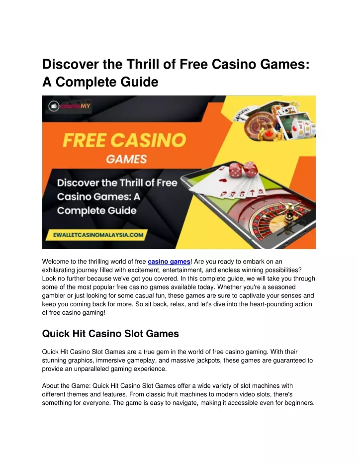 discover the thrill of free casino games