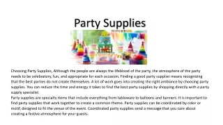 Party Supplies